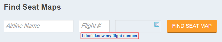 Highlighted "I don't know my flight number" link