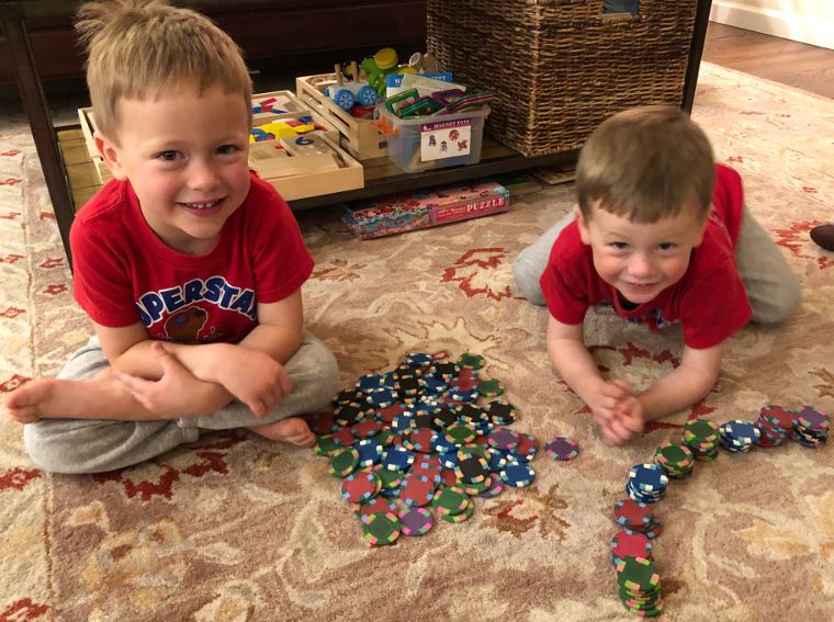 Playing poker with my boys, teaching them to know when to hold’em, know when to fold’em